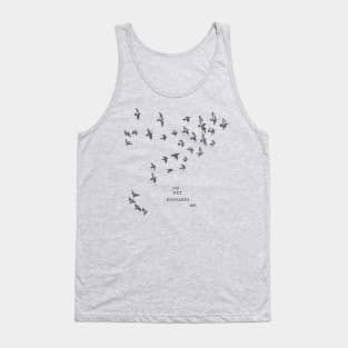 "No net ensnares me" + flock of birds - Jane Eyre quote, Charlotte Bronte (pale blue background) Tank Top